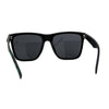 Locs Pot Leaf Print Arm Mens Horn Rim Plastic Gangster Sunglasses Matte Black