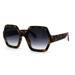 Womens Mod Hexagon Plastic Retro Sunglasses