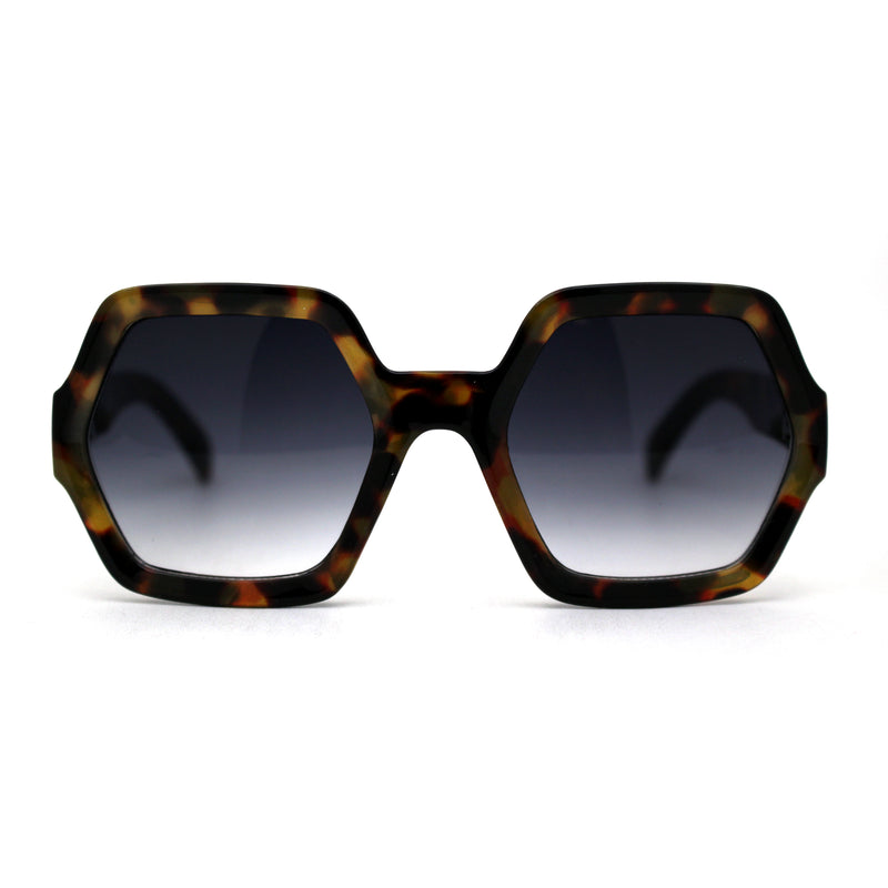 Womens Mod Hexagon Plastic Retro Sunglasses