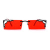 Retro Metal Geometric Deco Tip Rimless Sunglasses