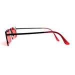 Retro Metal Geometric Deco Tip Rimless Sunglasses