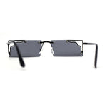 Retro Metal Geometric Deco Tip Rimless Sunglasses