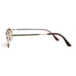 Retro Metal Geometric Deco Tip Rimless Sunglasses