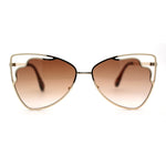 Womens Art Deco Unique Metal Trim Butterfly Sunglasses