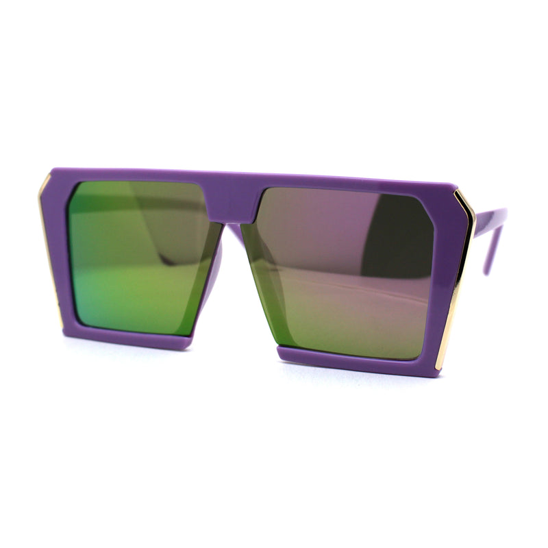 Womens Geometric Flat Top Racer Fashion Sunglasses