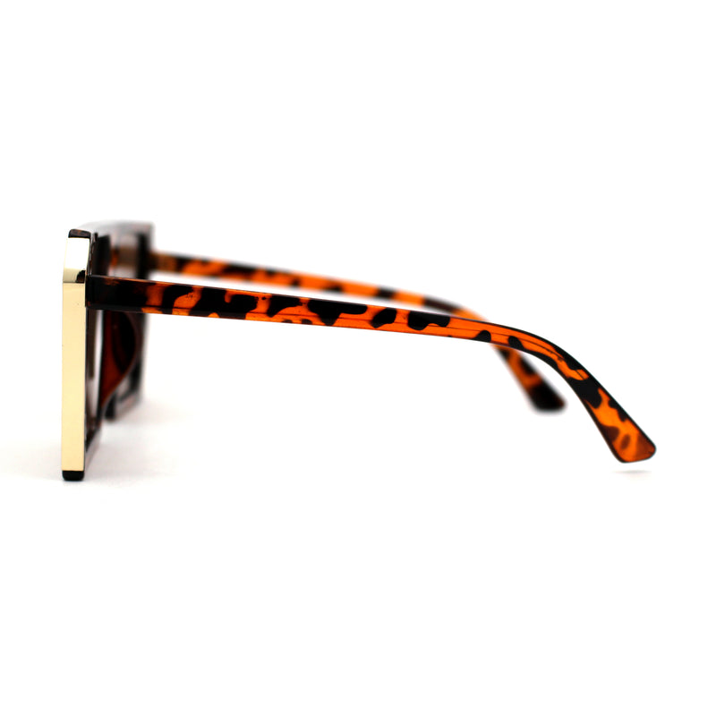 Womens Geometric Flat Top Racer Fashion Sunglasses