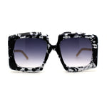 Womens Mod Oversize Rectangular Butterfly Sunglasses