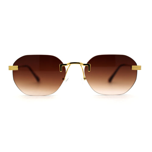 Art Nouveau Luxury 90s Rimless OG Oval Sunglasses
