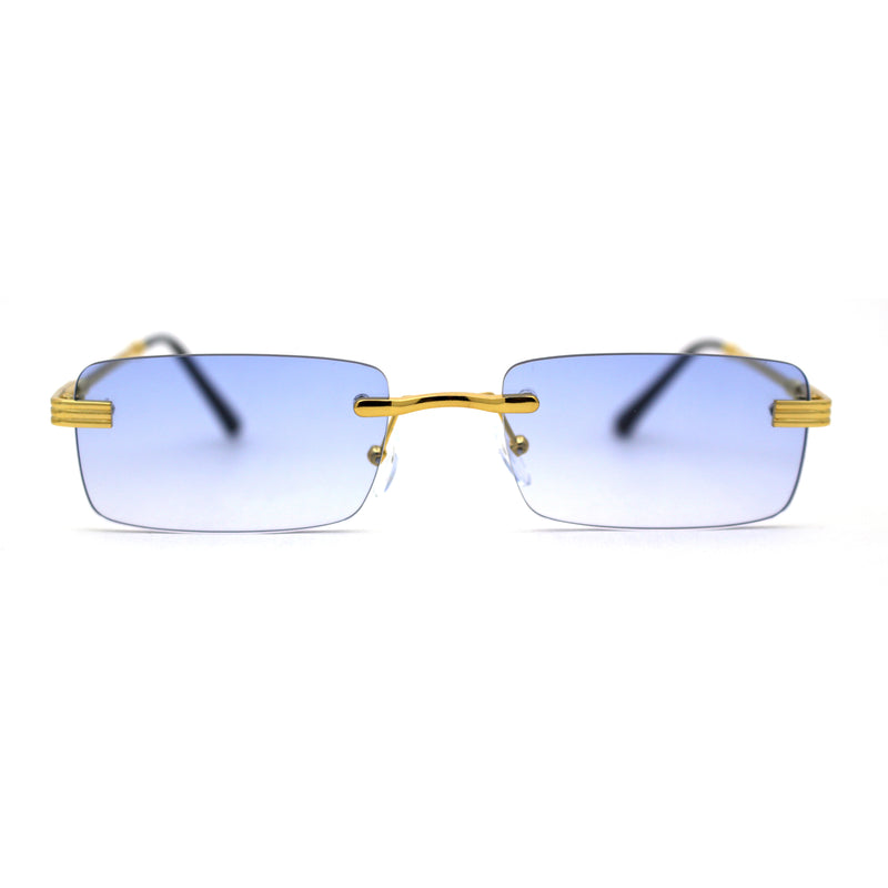 Art Nouveau Luxury 90s Rimless OG Narrow Rectangle Sunglasses