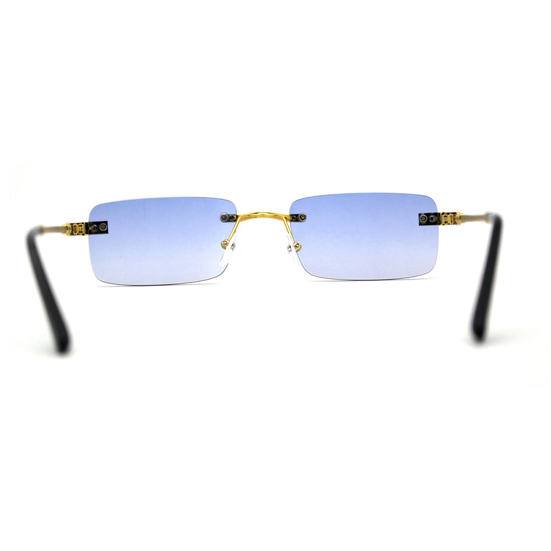 Art Nouveau Luxury 90s Rimless OG Narrow Rectangle Sunglasses