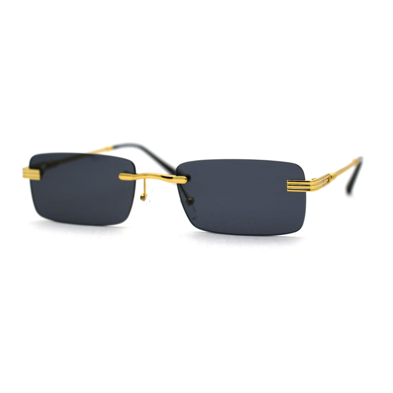 Art Nouveau Luxury 90s Rimless OG Narrow Rectangle Sunglasses