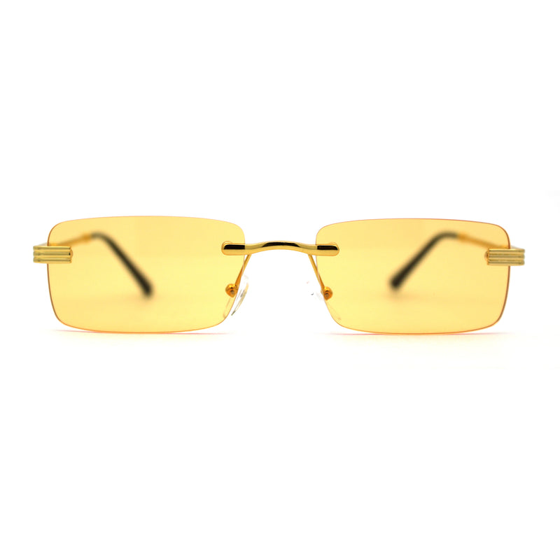 Art Nouveau Luxury 90s Rimless OG Narrow Rectangle Sunglasses