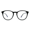 Round Keyhole Thin Plastic Horn Rim Blue Light Filtering Computer Glasses