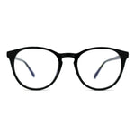 Round Keyhole Thin Plastic Horn Rim Blue Light Filtering Computer Glasses