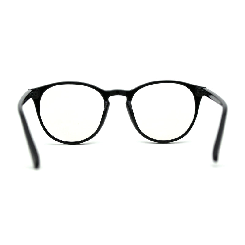 Round Keyhole Thin Plastic Horn Rim Blue Light Filtering Computer Glasses