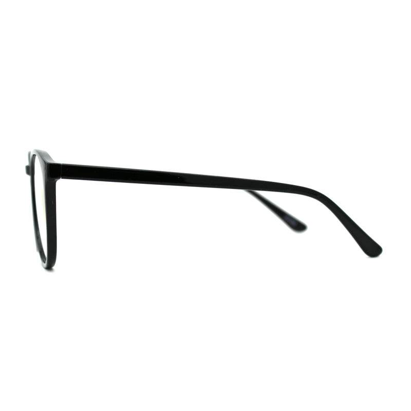 Round Keyhole Thin Plastic Horn Rim Blue Light Filtering Computer Glasses