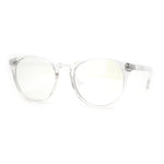Round Keyhole Thin Plastic Horn Rim Blue Light Filtering Computer Glasses