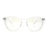 Round Keyhole Thin Plastic Horn Rim Blue Light Filtering Computer Glasses