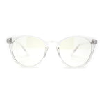 Round Keyhole Thin Plastic Horn Rim Blue Light Filtering Computer Glasses