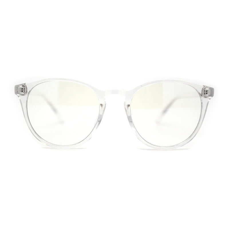 Round Keyhole Thin Plastic Horn Rim Blue Light Filtering Computer Glasses