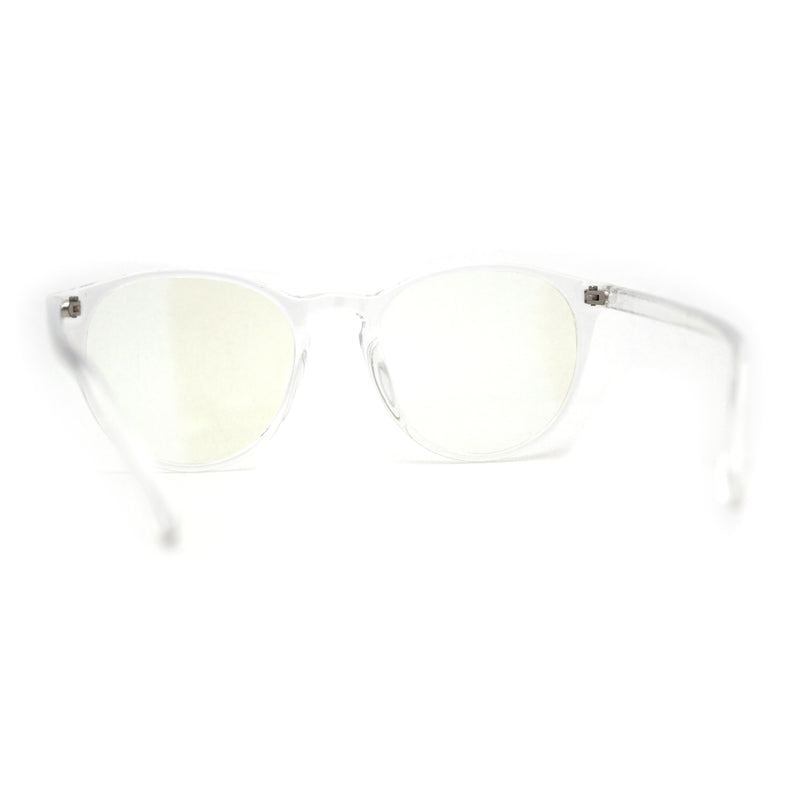Round Keyhole Thin Plastic Horn Rim Blue Light Filtering Computer Glasses