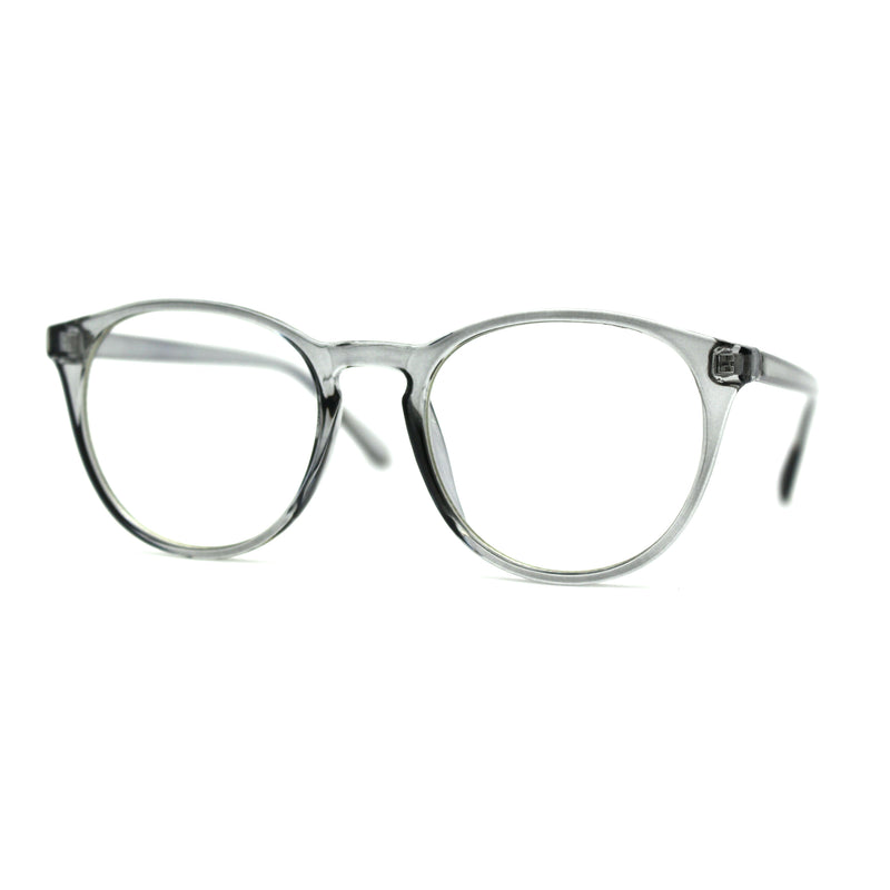 Round Keyhole Thin Plastic Horn Rim Blue Light Filtering Computer Glasses