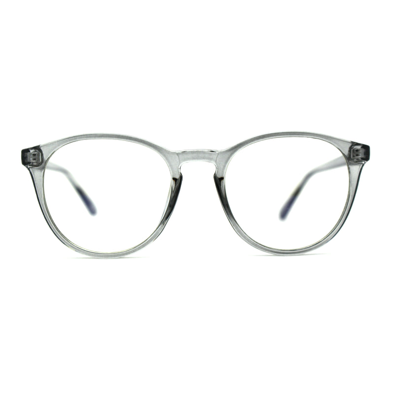 Round Keyhole Thin Plastic Horn Rim Blue Light Filtering Computer Glasses