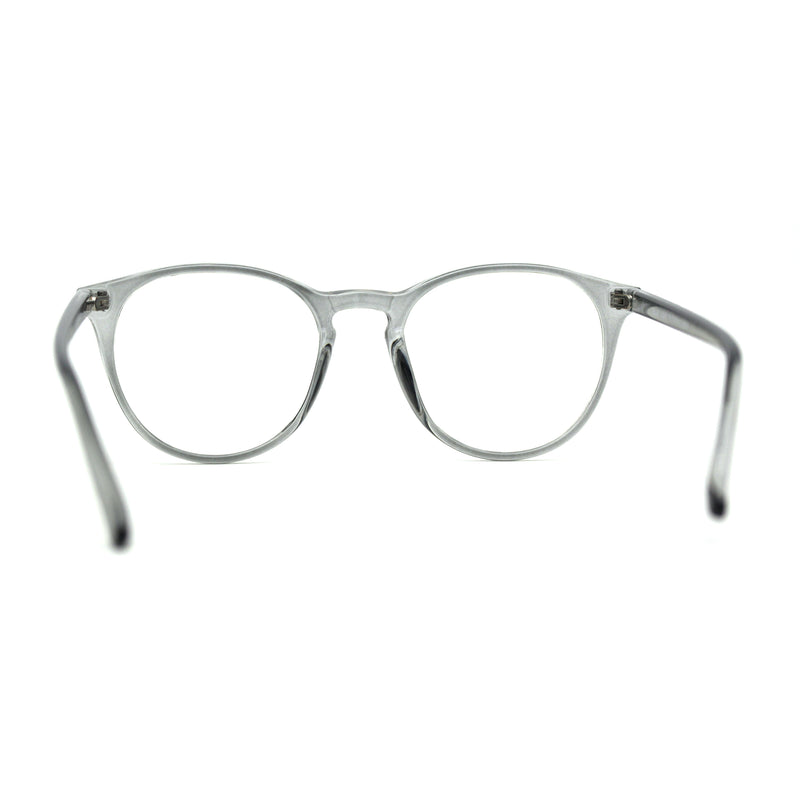 Round Keyhole Thin Plastic Horn Rim Blue Light Filtering Computer Glasses