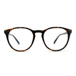 Round Keyhole Thin Plastic Horn Rim Blue Light Filtering Computer Glasses