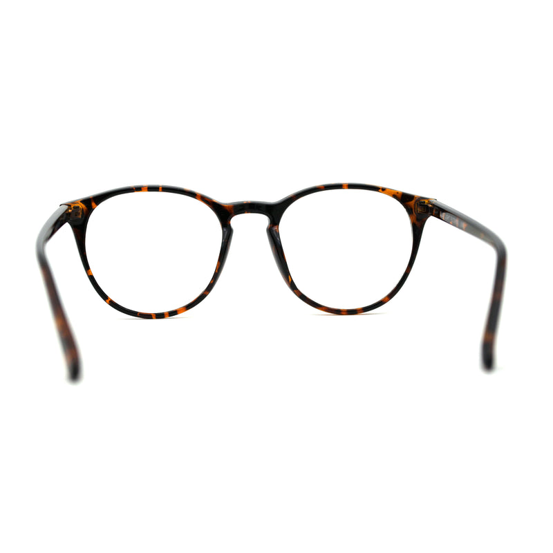 Round Keyhole Thin Plastic Horn Rim Blue Light Filtering Computer Glasses