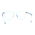 Round Keyhole Thin Plastic Horn Rim Blue Light Filtering Computer Glasses