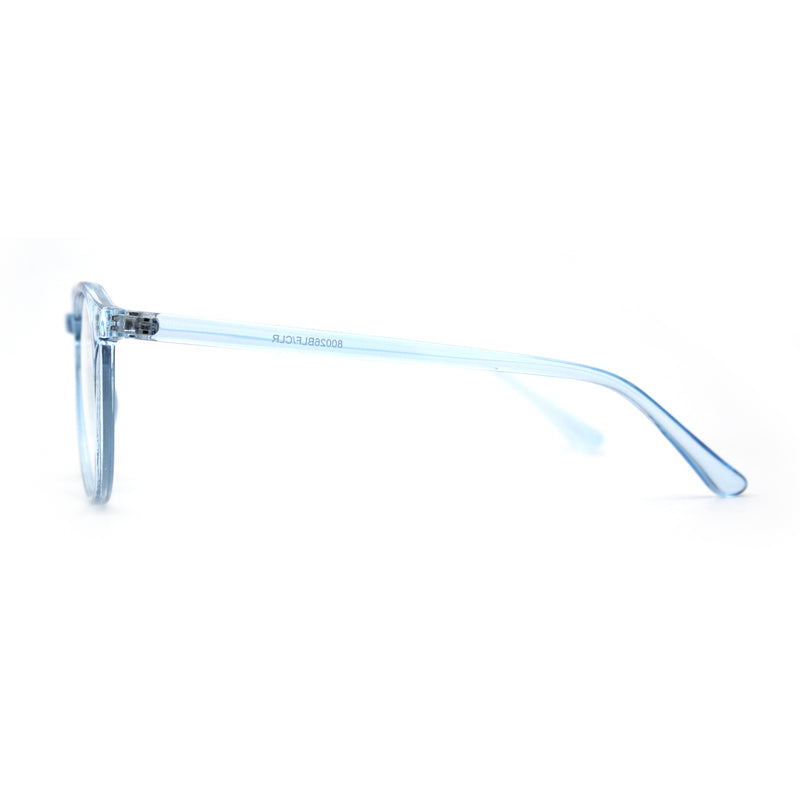 Round Keyhole Thin Plastic Horn Rim Blue Light Filtering Computer Glasses
