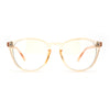 Round Keyhole Thin Plastic Horn Rim Blue Light Filtering Computer Glasses