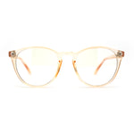 Round Keyhole Thin Plastic Horn Rim Blue Light Filtering Computer Glasses