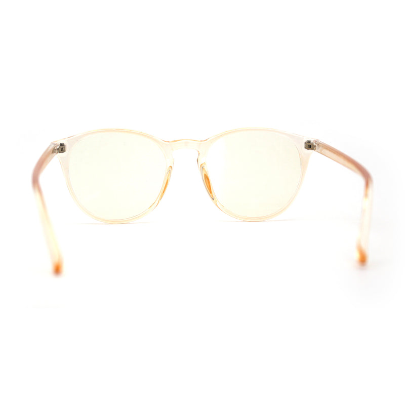 Round Keyhole Thin Plastic Horn Rim Blue Light Filtering Computer Glasses