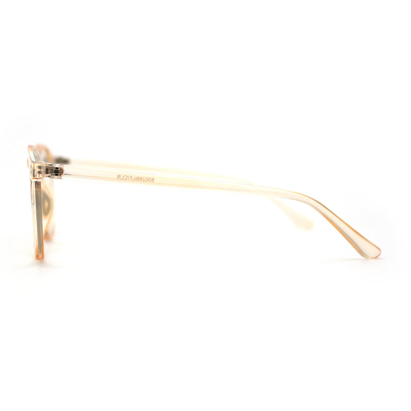 Round Keyhole Thin Plastic Horn Rim Blue Light Filtering Computer Glasses