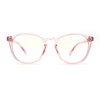 Round Keyhole Thin Plastic Horn Rim Blue Light Filtering Computer Glasses