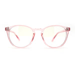 Round Keyhole Thin Plastic Horn Rim Blue Light Filtering Computer Glasses