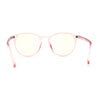 Round Keyhole Thin Plastic Horn Rim Blue Light Filtering Computer Glasses