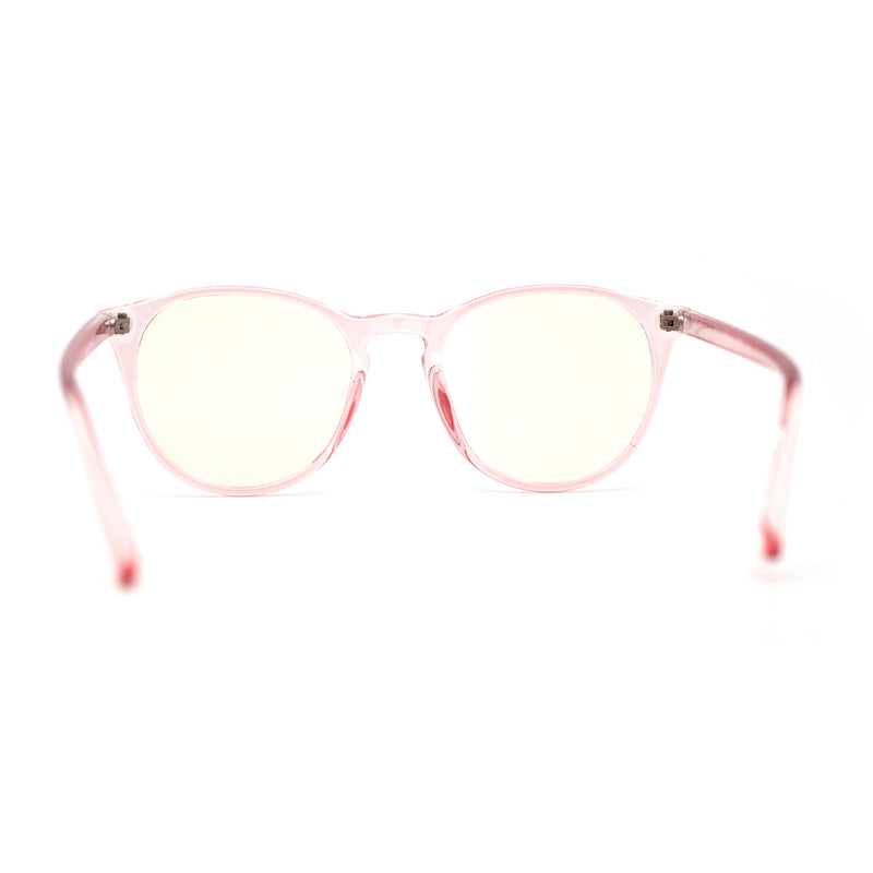 Round Keyhole Thin Plastic Horn Rim Blue Light Filtering Computer Glasses