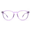 Round Keyhole Thin Plastic Horn Rim Blue Light Filtering Computer Glasses