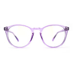 Round Keyhole Thin Plastic Horn Rim Blue Light Filtering Computer Glasses