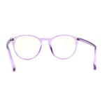 Round Keyhole Thin Plastic Horn Rim Blue Light Filtering Computer Glasses