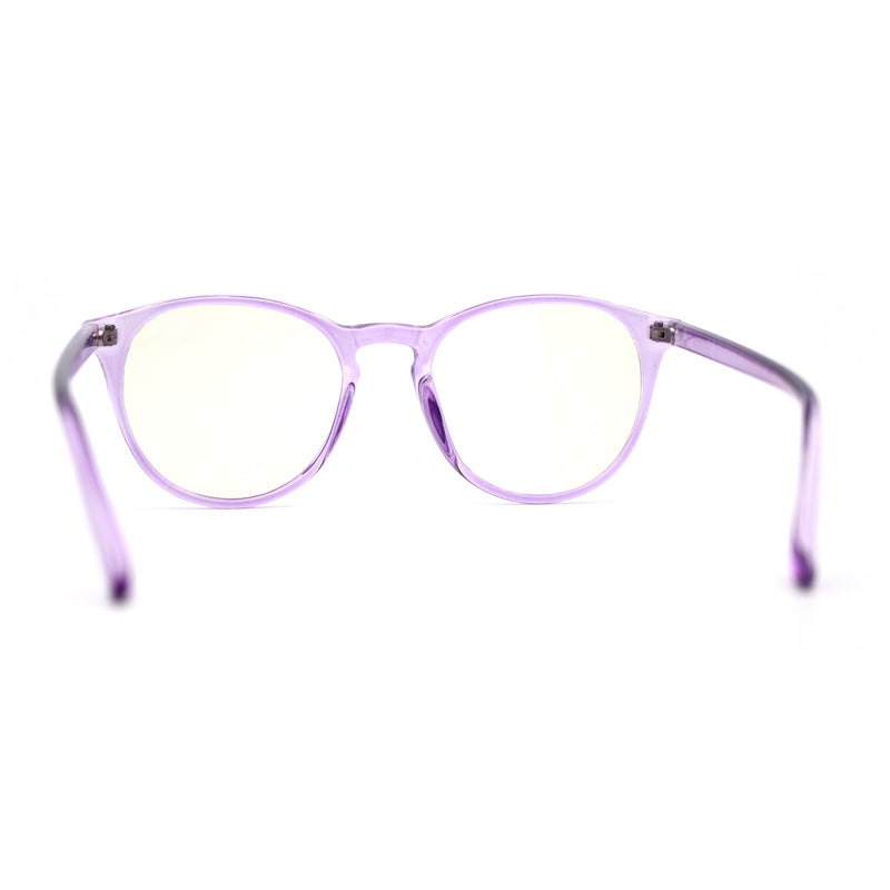 Round Keyhole Thin Plastic Horn Rim Blue Light Filtering Computer Glasses