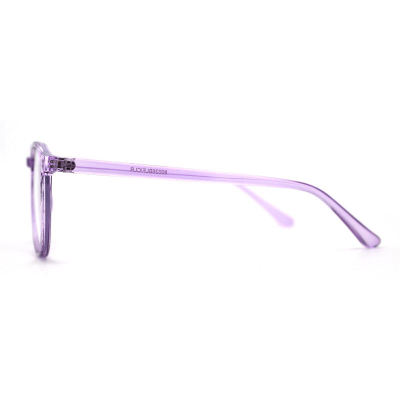 Round Keyhole Thin Plastic Horn Rim Blue Light Filtering Computer Glasses