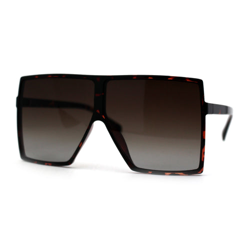 80s Squared Rectangular Thin Plastic Oversize Sunglasses