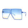 Pop Color Oceanic 80s Squared Rectangular Thin Plastic Oversize Sunglasses