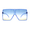 Pop Color Oceanic 80s Squared Rectangular Thin Plastic Oversize Sunglasses