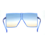 Pop Color Oceanic 80s Squared Rectangular Thin Plastic Oversize Sunglasses