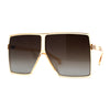 Pop Color Oceanic 80s Squared Rectangular Thin Plastic Oversize Sunglasses